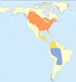 Distribución geográfica del tirano oriental.