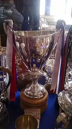 Trofeo expuesto en el museo del Rangers FC.
