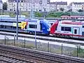Trenes SNCF y CFL en Metz.