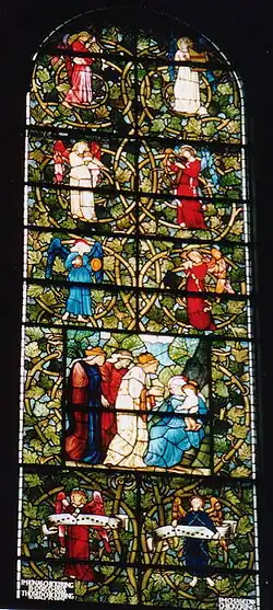 La ventana La adoración de los magos de Edward Burne-Jones y William Morris (1882)