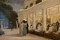 Henri Alexandre Gervex. Una velada en Pré Catelan, 1909. Se ve al fondo a la condesa Greffulhe lista para subir al coche tras cenar en el selecto restaurante.