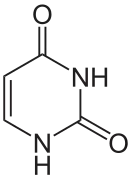 Estructura química del uracilo.