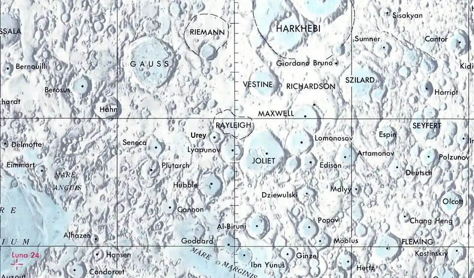 Localización de Urey (centro de la imagen)