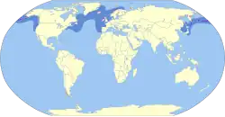 Distribución de Uria aalge.