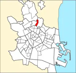 Localización del barrio dentro de Valencia.