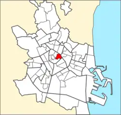 Localización del barrio dentro de Valencia.