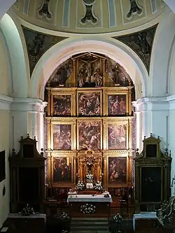 Retablo mayor de la iglesia del convento de las Descalzas Reales (Valladolid), de Juan de Muniátegui,[182]​ Gregorio Fernández y Santiago Morán, 1612.