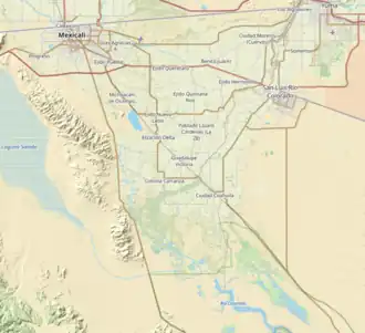 Mapa del Valle de Mexicali, Baja California