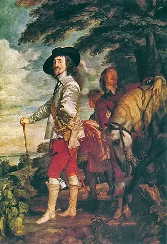 Carlos I de caza, de Van Dyck, 1635.