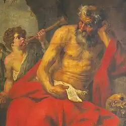 San Jerónimo al principio atribuido a Van Dyck, más tarde a uno de sus seguidores. Principios del siglo XVII