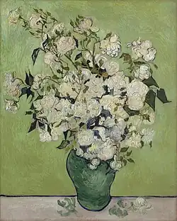 Van Gogh: Jarro con rosas blancas (1890). Museo Metropolitano de Arte.
