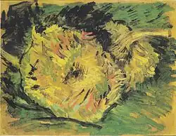 Dos girasoles cortados (F377, JH1328), óleo, 21&nbsp;x&nbsp;27&nbsp;cm, Museo van Gogh, Ámsterdam.