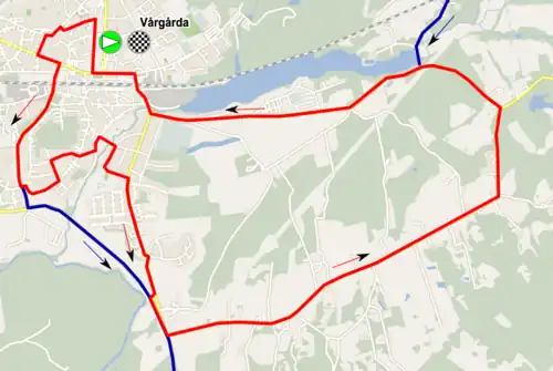 −−−: Circuito de 11&nbsp;km con 3 vueltas −−−: Circuito largo de 66,7&nbsp;km que se recorre una vez