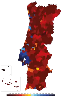 Variación de la población entre 2011 y 2020