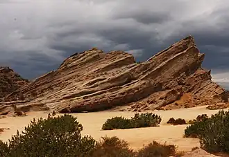Afloramiento en el Vasquez Rocks Natural Area Park del sur de California