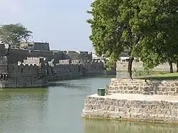 Foso del fuerte Vellore Moat, en Tamil Nadu, India