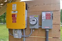 inversor de cadena solar y otros componentes de BOS en Vermont, Estados Unidos.