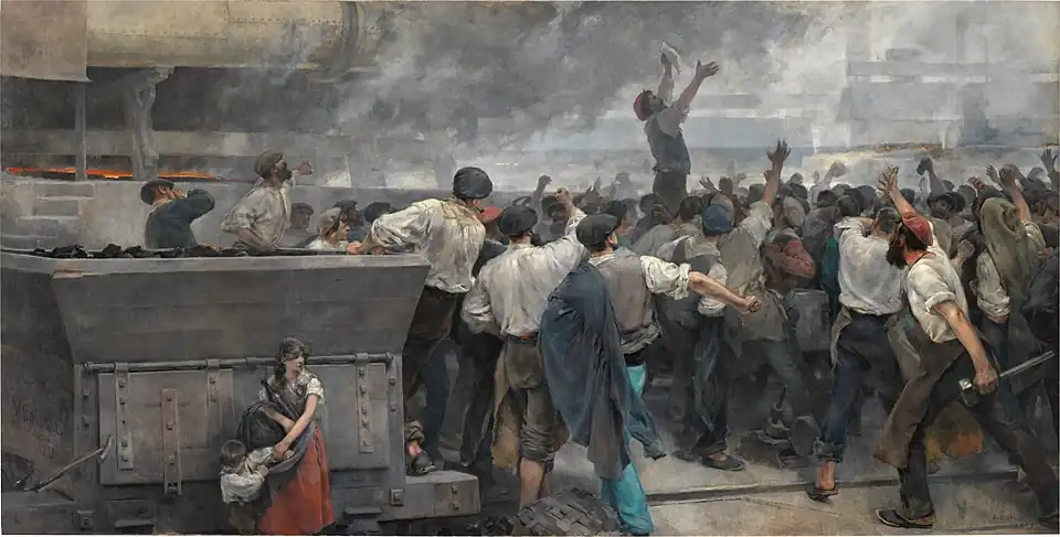 Huelga de obreros en Vicaya, de Vicente Cutanda, 1892.