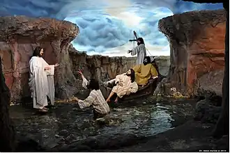 Escena 16: Jesús caminando sobre las aguas del mar de Galilea