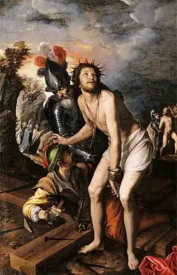 Vincenzo Campi, Cristo clavado en la cruz (1575).