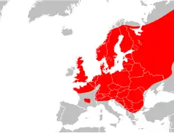 Distribución de Vipera berus en Europa