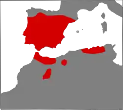 Distribución de Vipera latasti.