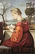 La lectura virgen (1505–10), de Vittore Carpaccio. La alfabetización se extendió entre las mujeres de clase alta en Italia durante el Renacimiento.