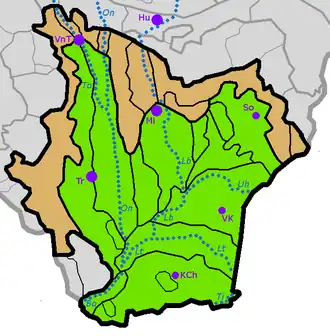 &nbsp;&nbsp;&nbsp;&nbsp;&nbsp;Llanura eslovaca oriental &nbsp;&nbsp;&nbsp;&nbsp;&nbsp;Colinas eslovacas orientales