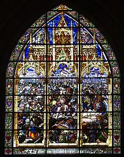 Detalle de la vidriera conmemorativa de la batalla de las Navas de Tolosa de 1212