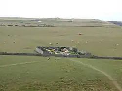 Jardín vallado en Lindisfarne.