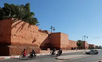 Los muros exteriores de la Qasba de Marrakech
