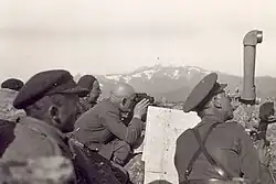 El general Walter Swierczewski y otros generales republicanos en algún lugar de la Sierra de Guadarrama