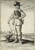 Botas de perfil de cubo, abrigo buff y coraza llevadas por el comandante Roundhead Robert Devereux, 3er. conde de Essex, alrededor de 1642.