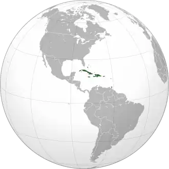 Localización de las Antillas