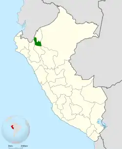 Distribución geográfica de la tangara golinaranja.