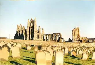 La abadía desde un promontorio vecino.