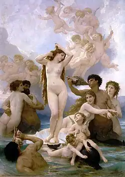La Naissance de Vénus ("El nacimiento de Venus"), de William-Adolphe Bouguereau, 1879.