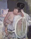 Mujer sentada con un niño en brazos, de Mary Cassatt