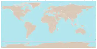 La línea roja indica el círculo polar antártico.