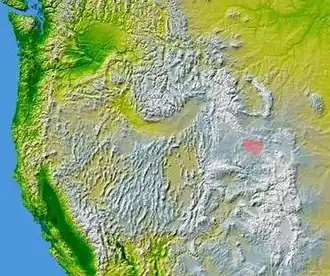 Zona de distribución del Allium acuminatum
