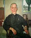 Retrato de la señora Cheng (1941) Tamaño: 79,5 x 65 cm Técnica: Óleo sobre tabla Pintado por Xu en Ipoh, cuando Cheng tenía 92 años y era la madre de Cheong Chee (1885-1954), un rico empresario de minas de estaño chino y filántropo en Malaya.