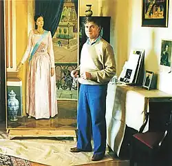 Zhilinski y el retrato de Alexandra Manley, esposa del príncipe Joaquín, 1995