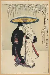 Pareja bajo la nieve, Suzuki Harunobu