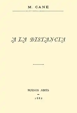 Portada de "A la distancia", de Miguel Cané